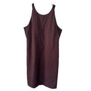 Athleta Whirlwind Racerback Tank Dress Maroon Burgundy Built in Bra XL 138800